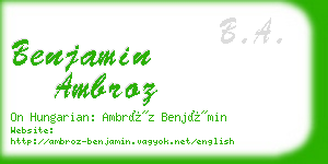 benjamin ambroz business card